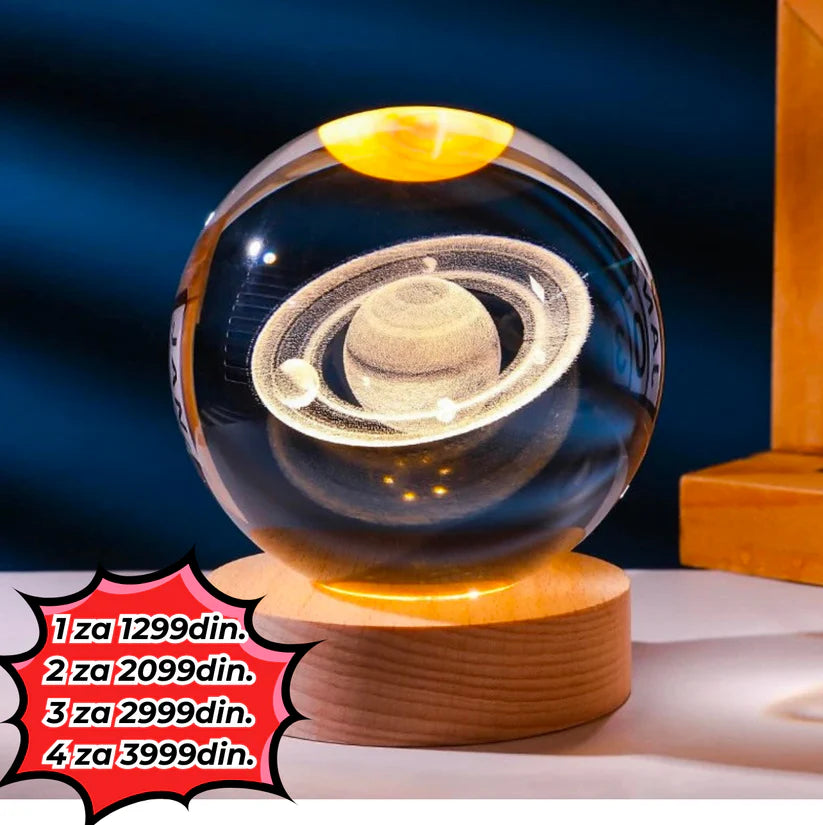 3D Kristalna Lopta - Solarni Sistem Lampa