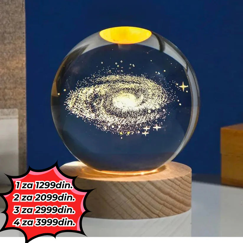 3D Kristalna Lopta - Solarni Sistem Lampa
